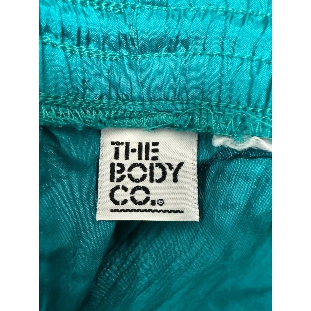 The Body Co Vintage Teal Blue Athletic Shorts Elastic Waist 90s Sportswear READ‎